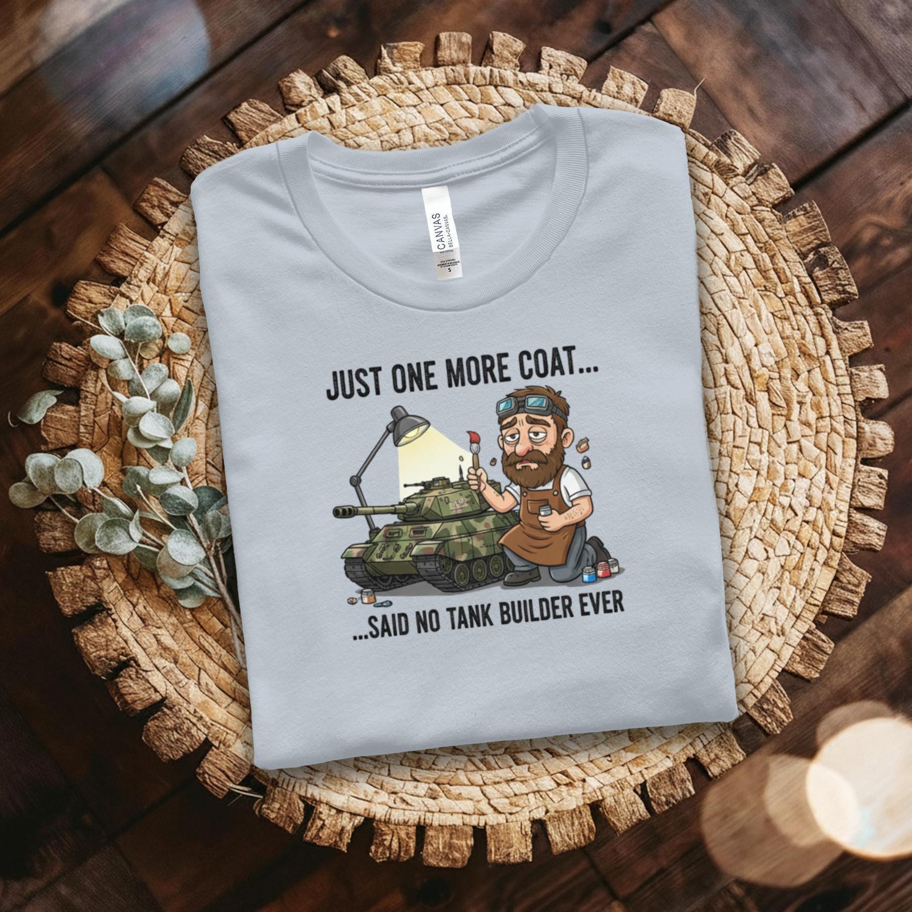 Just One More Coat T-Shirt, Tank Builder Shirt, Hobbyist Tee, Military Vehicle Gift, Funny Model Tank, Scale Model Gift, Modeler T Shirt