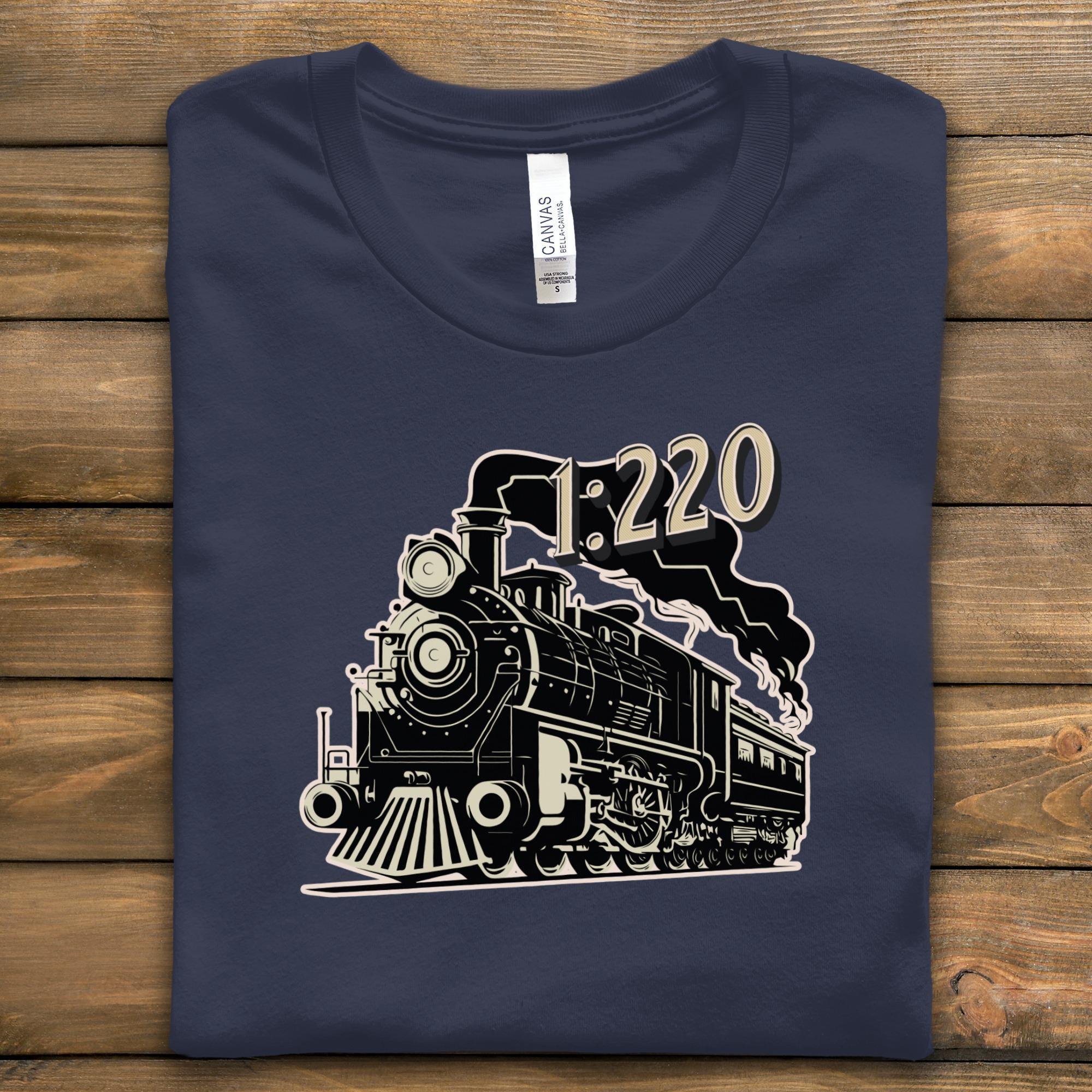 Vintage Train T-Shirt, Sweatshirt, Hoodie - Retro Railroad Design, 1:220 Scale, Steam Engine Apparel, Train Lover Gift
