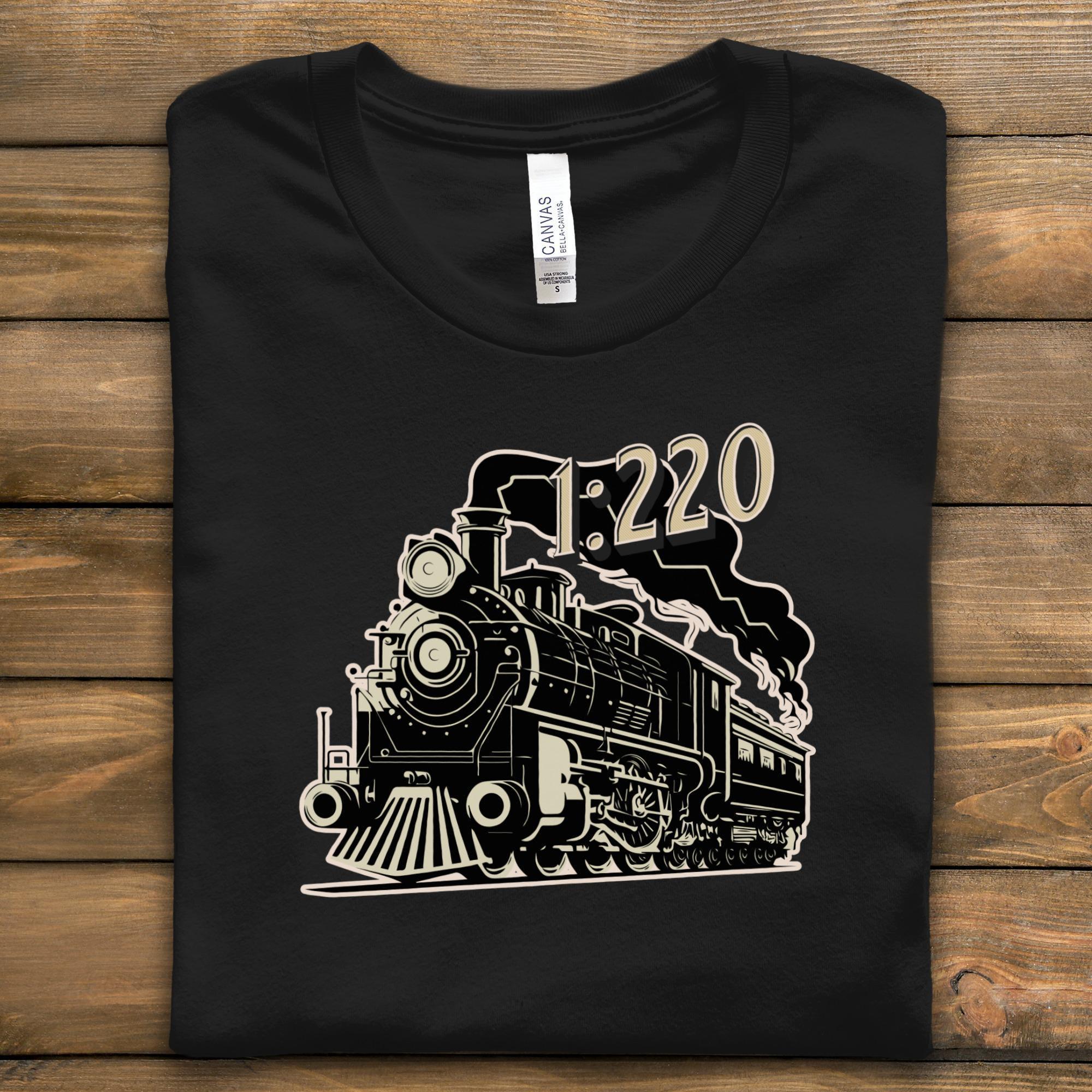 Vintage Train T-Shirt, Sweatshirt, Hoodie - Retro Railroad Design, 1:220 Scale, Steam Engine Apparel, Train Lover Gift