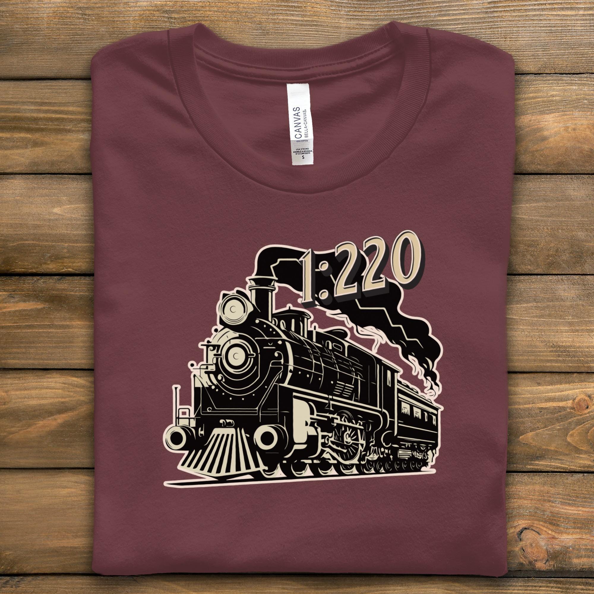 Vintage Train T-Shirt, Sweatshirt, Hoodie - Retro Railroad Design, 1:220 Scale, Steam Engine Apparel, Train Lover Gift
