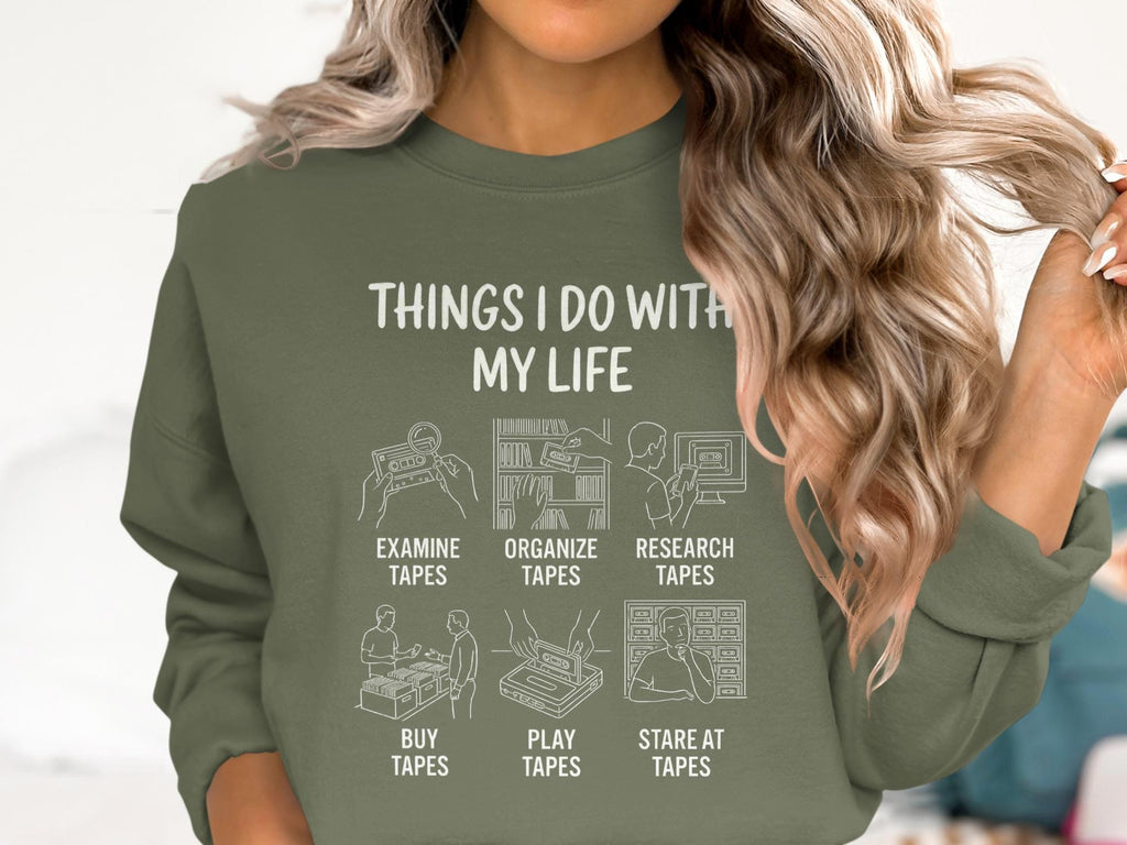 Cassette Tape Lover T-Shirt, Funny Music Collector Tee, Things I Do With My Life Shirt, Retro Vintage Mixtape Gift, Audio Engineer Shirt