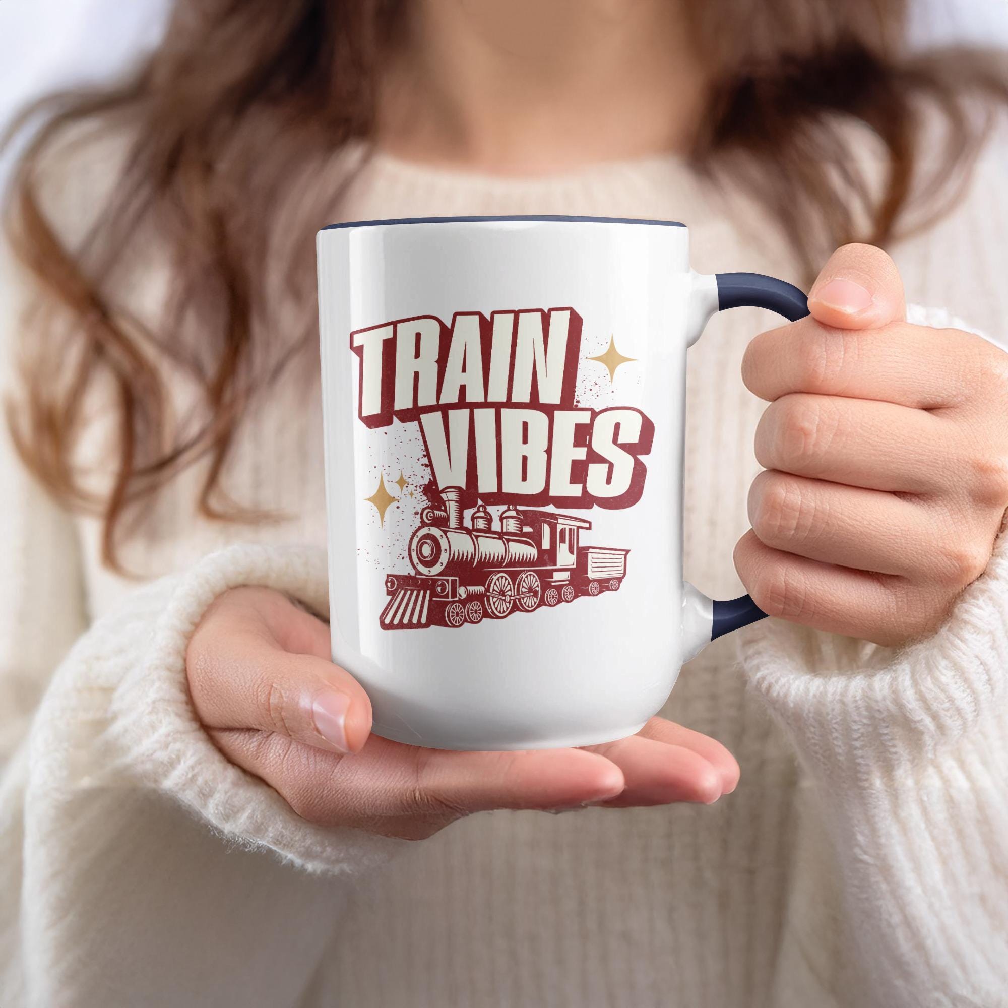 Train Vibes Mug, Locomotive Mug, Vintage Train Coffee Mug, Train Lover Gift, Train Enthusiast Mug, Railroad Mug, Steampunk Mug, Gift Idea