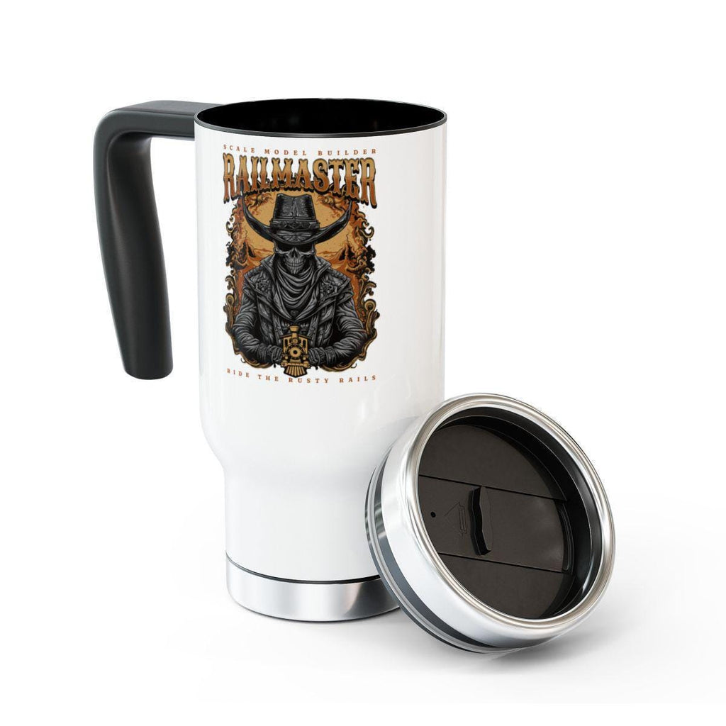 Railmaster Mug, Cowboy Skull Mug, Scale Model Builder Mug, Train Lover Gift, Unique Mug Design, Ride The Rusty Rails, Skeleton Cowboy