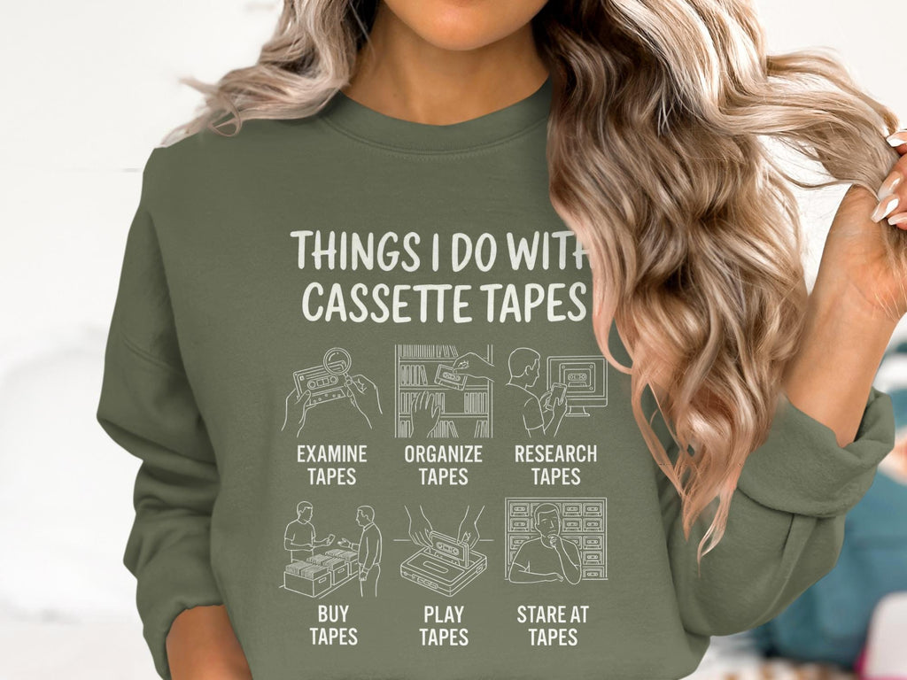 Cassette Tape T-Shirt, Things I Do, Funny Retro Music Tee, Vintage Audio Gift, Mixtape Lover Shirt, Nostalgic TShirt, 80s 90s T-Shirt