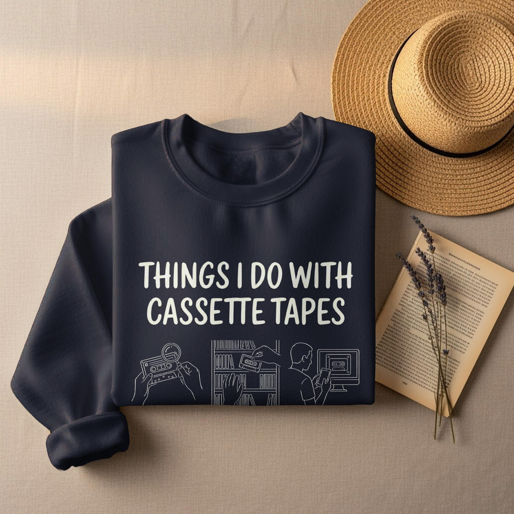 Cassette Tape T-Shirt, Things I Do, Funny Retro Music Tee, Vintage Audio Gift, Mixtape Lover Shirt, Nostalgic TShirt, 80s 90s T-Shirt