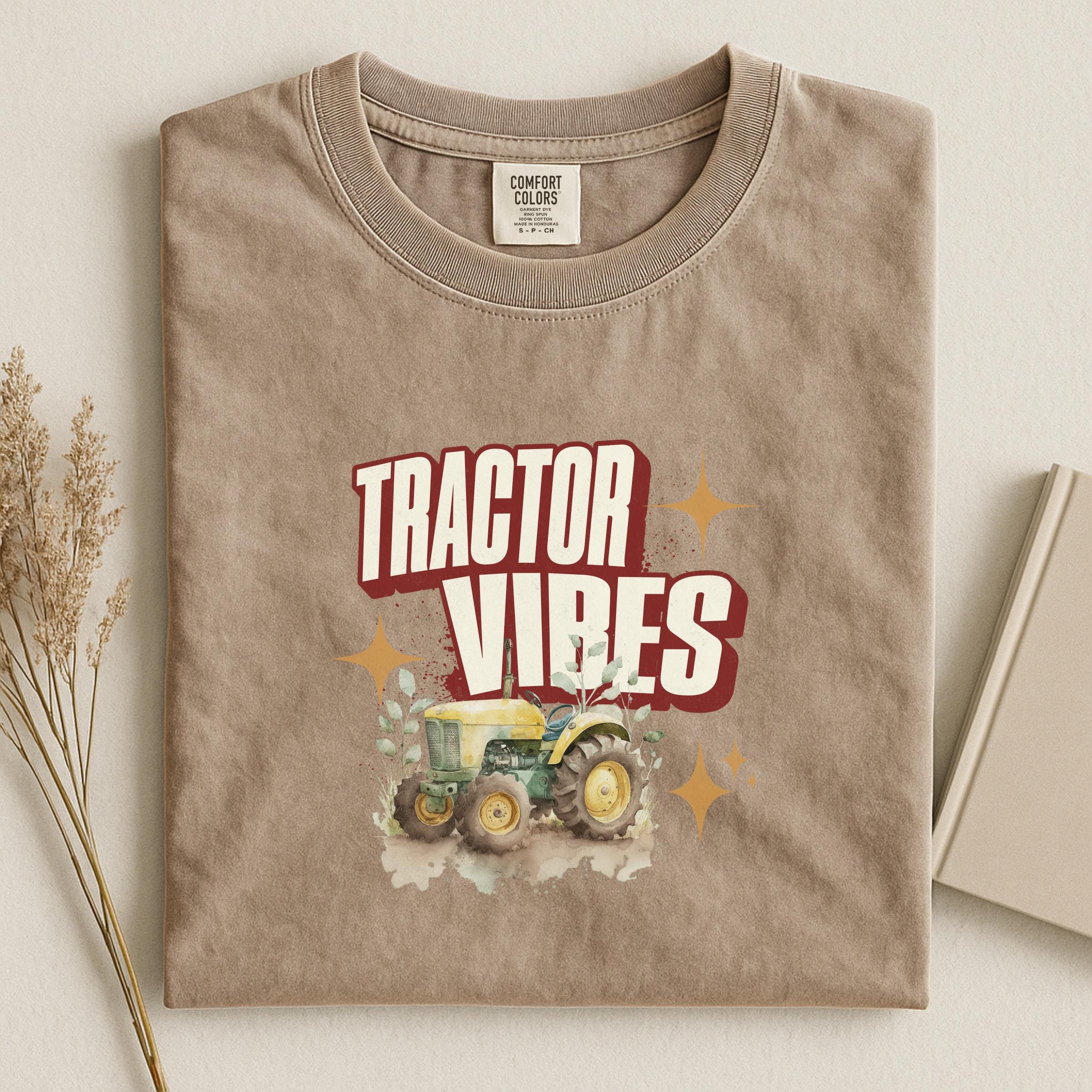 Tractor Vibes Graphic Tee, Retro Farm Shirt, Vintage Tractor T-Shirt, Country Life Apparel, Rural Lifestyle, Unisex Casual Top