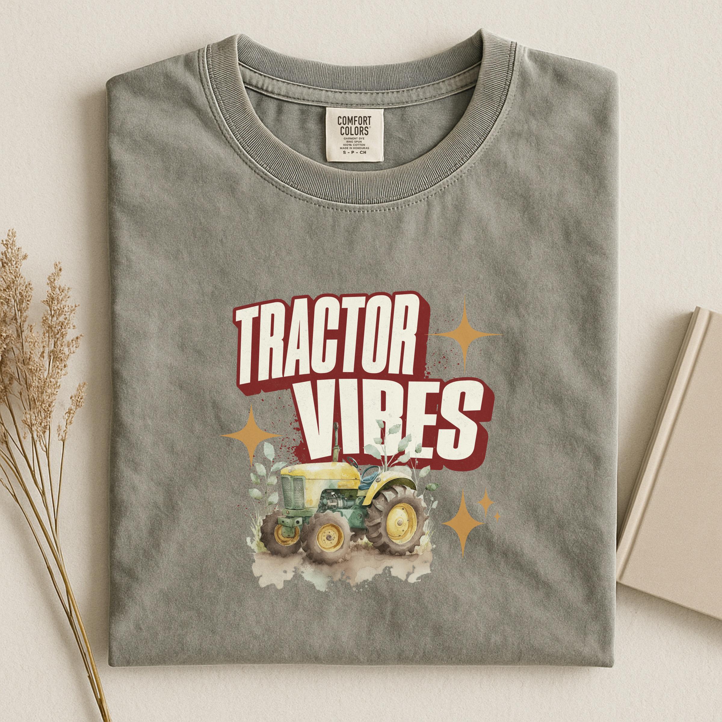 Tractor Vibes T-Shirt, Graphic Tee, Farm Life Shirt, Vintage Tractor Shirt, Country Living Apparel, Gift for Farmers, Trendy Shirt