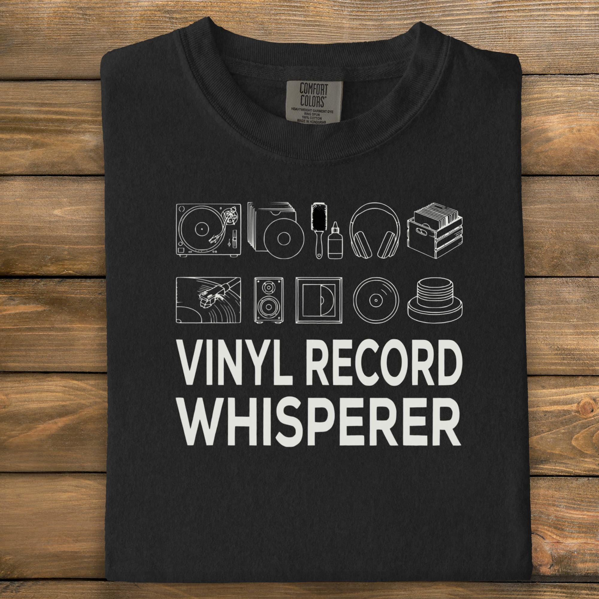Vinyl Record Whisperer T-Shirt, Retro Music Lover Gift, Vinyl Enthusiast Top, Turntable Fan Tee, Vintage Record Player Apparel