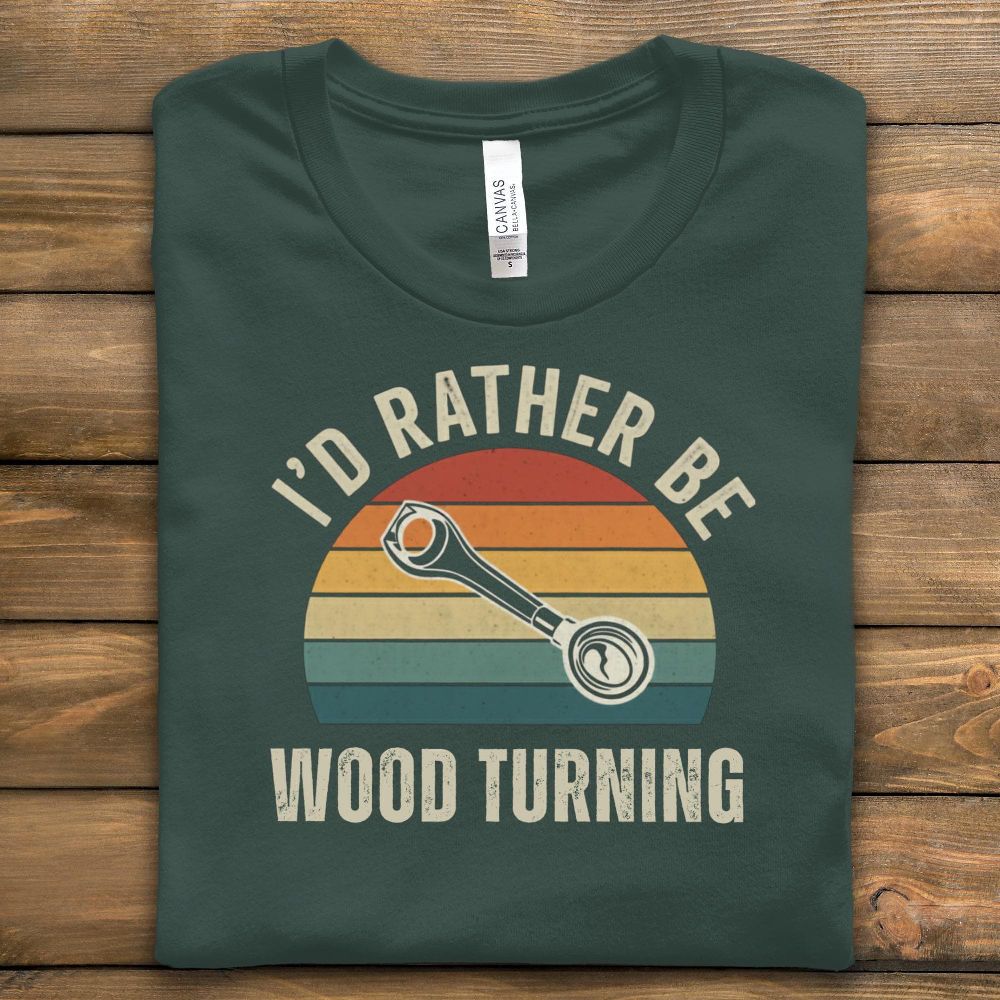 I'd Rather Be Wood Turning Shirt, Funny Woodturner Tee, Woodwork Gift, Retro Woodworking Shirt, Gift for Woodworkers, Mens Graphic Tee