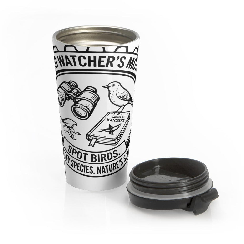 Bird Watching Travel Mug, Bird Watcher's Coffee Tumbler, Nature Lover Gift, Insulated Beverage Holder, Outdoor Enthusiast Cup