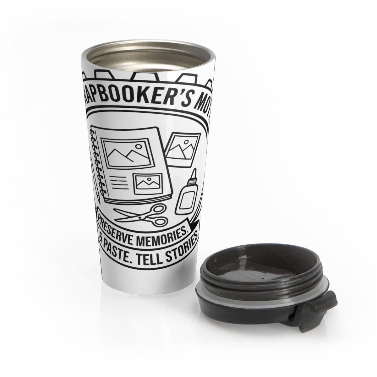 Scrapbooker's Moment Travel Mug, Scrapbooking Gift, Memory Keeper Tumbler, Craft Lover Drinkware, Scrapbook Enthusiast Cup