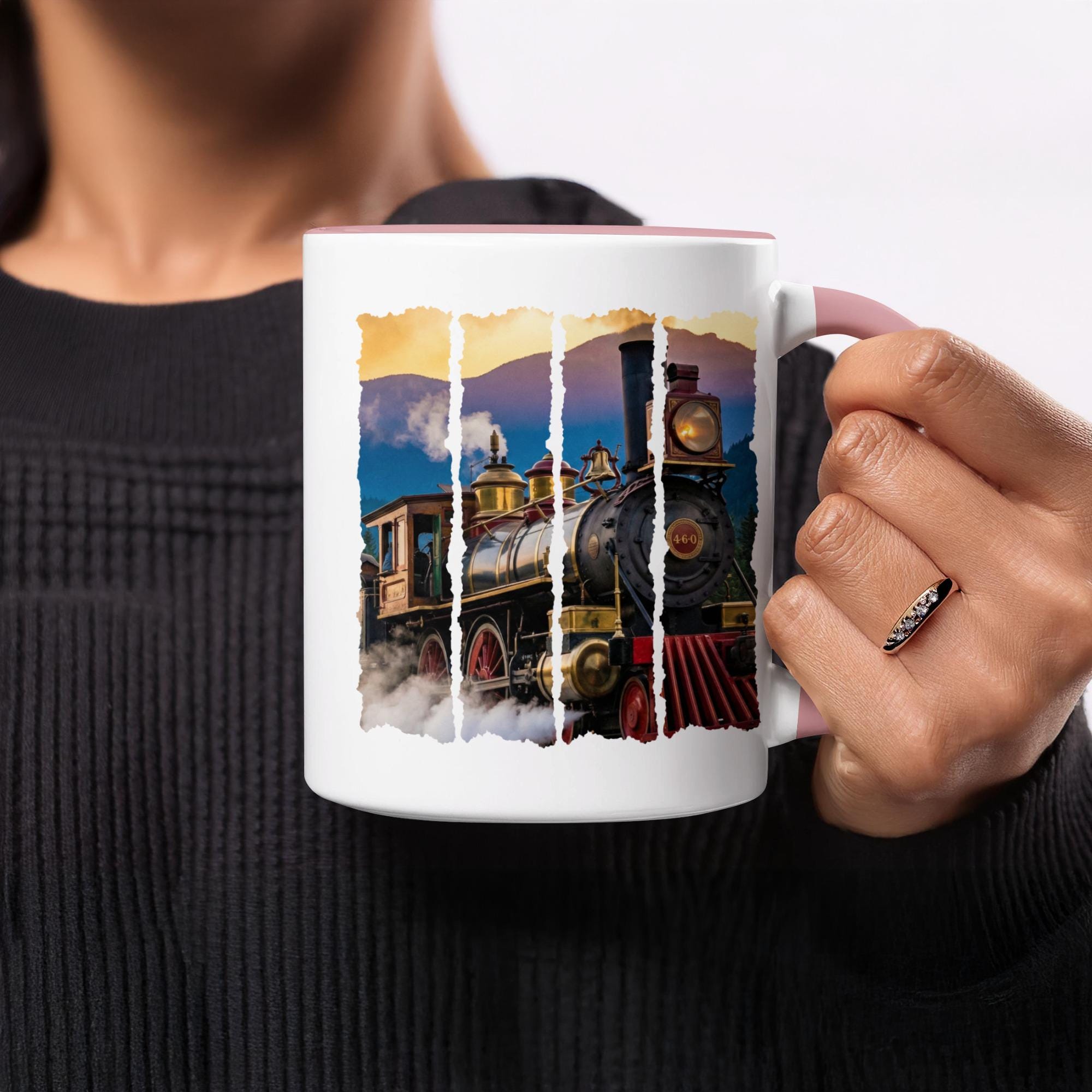 Vintage Steam Train Mug, Retro Locomotive Coffee Cup, Classic Train Lover Gift, Unique Railroad Enthusiast Mug, Ceramic Train Mug