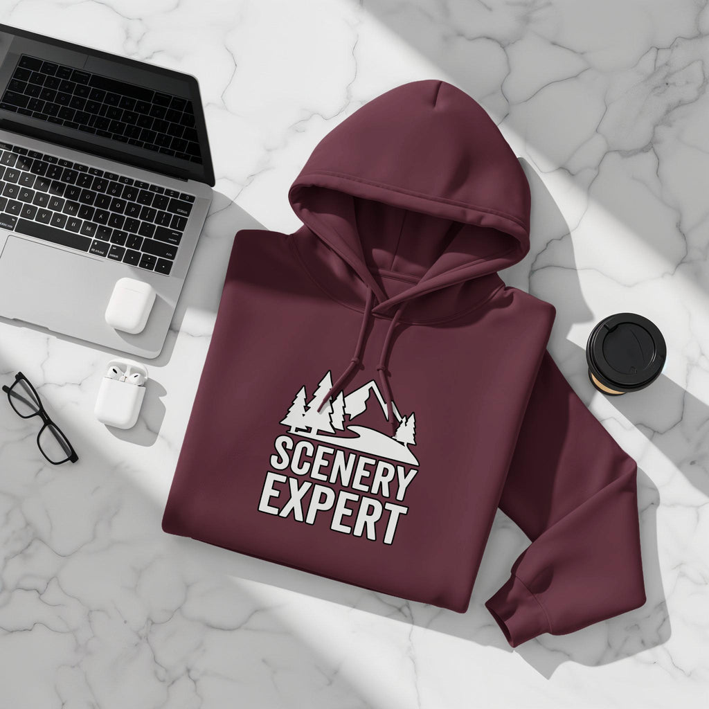Scenery Expert Hoodie, Unisex Graphic Hoodie, Adventure Theme Sweatshirt, Outdoor Lover Gift, Hiking Enthusiast Pullover, Cozy Camping Hoody