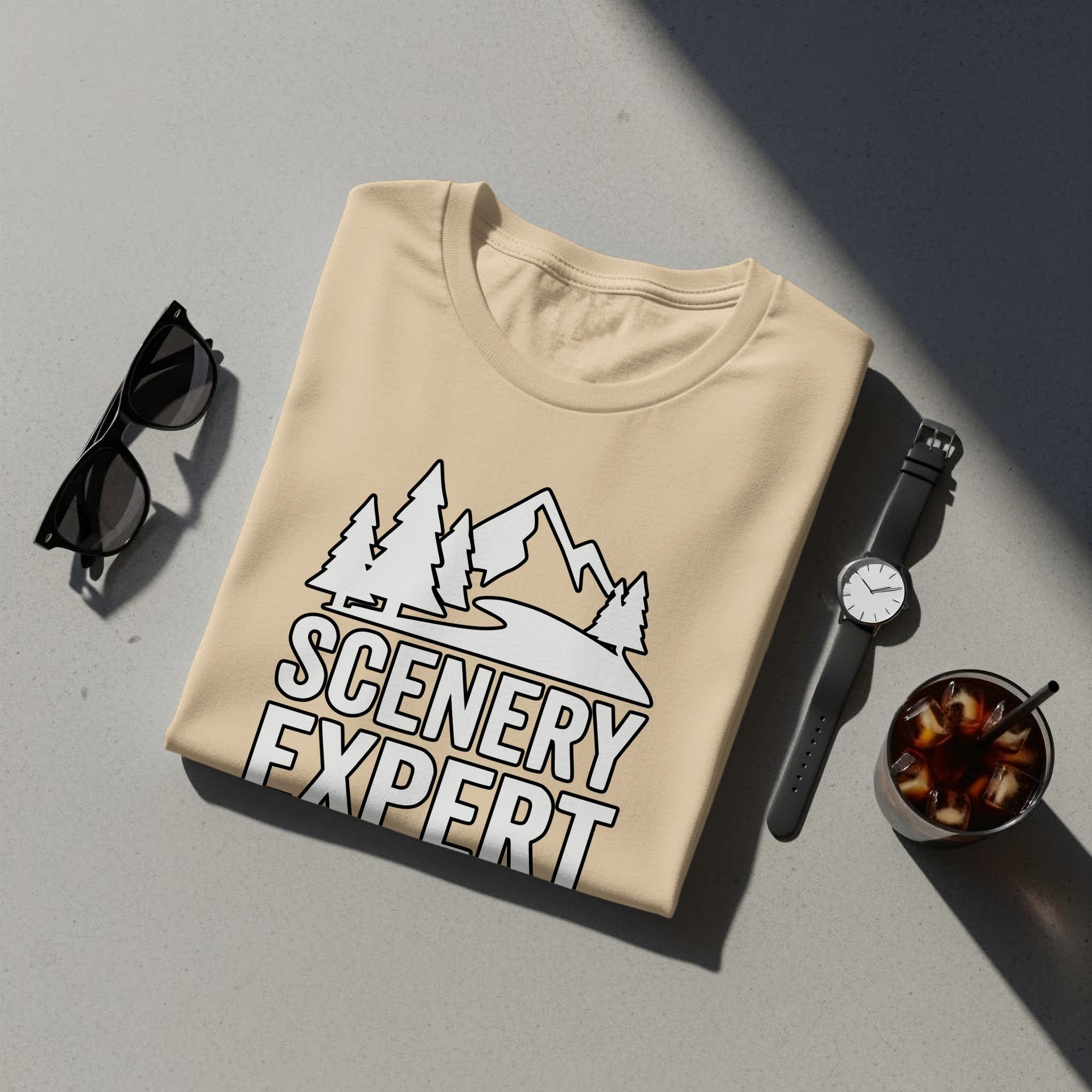 Scenery Expert T-Shirt, Outdoor Adventure Tee, Mountain Lover Shirt, Nature Enthusiast Gift, Hiking Shirt, Scenic Landscape Top