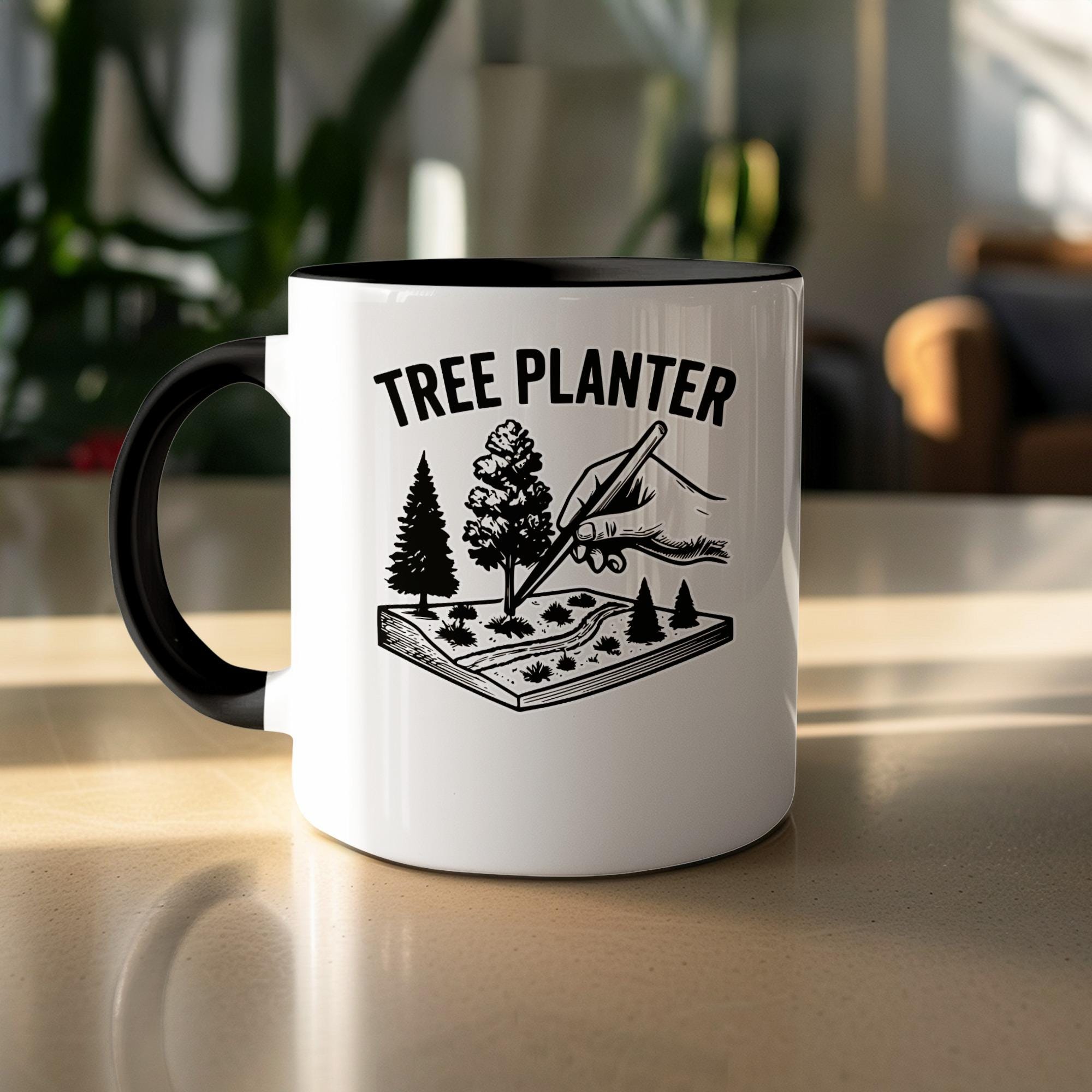 Tree Planter Mug, Coffee Mug for Nature Lovers, Tree Planting Gift, Environmental Enthusiasts Cup, Unique Gift for Gardeners