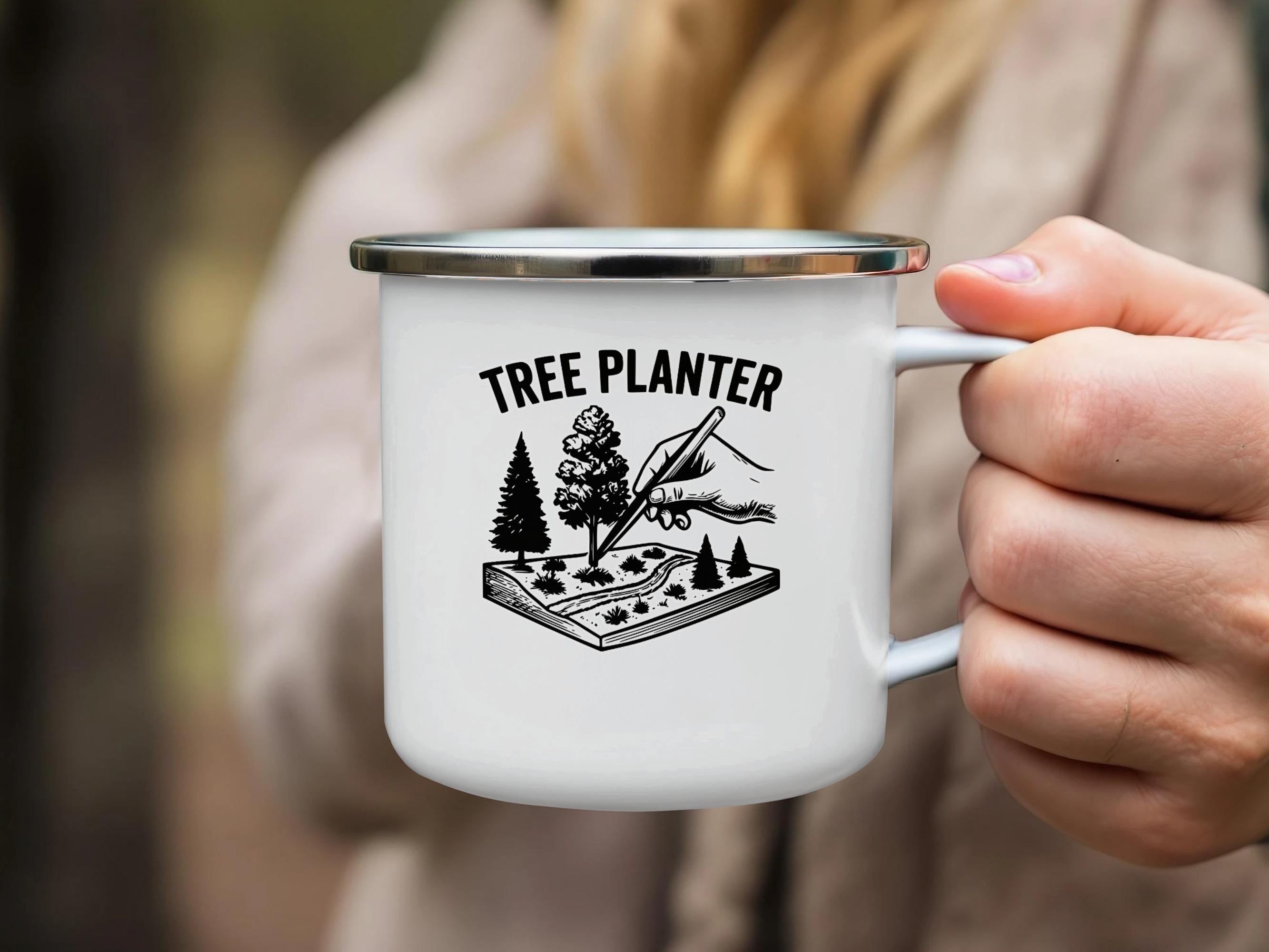 Tree Planter Mug, Nature Lover Gift, Eco Friendly Mug, Planting Enthusiast Gift, Forest Conservation Cup, Outdoorsy Mug