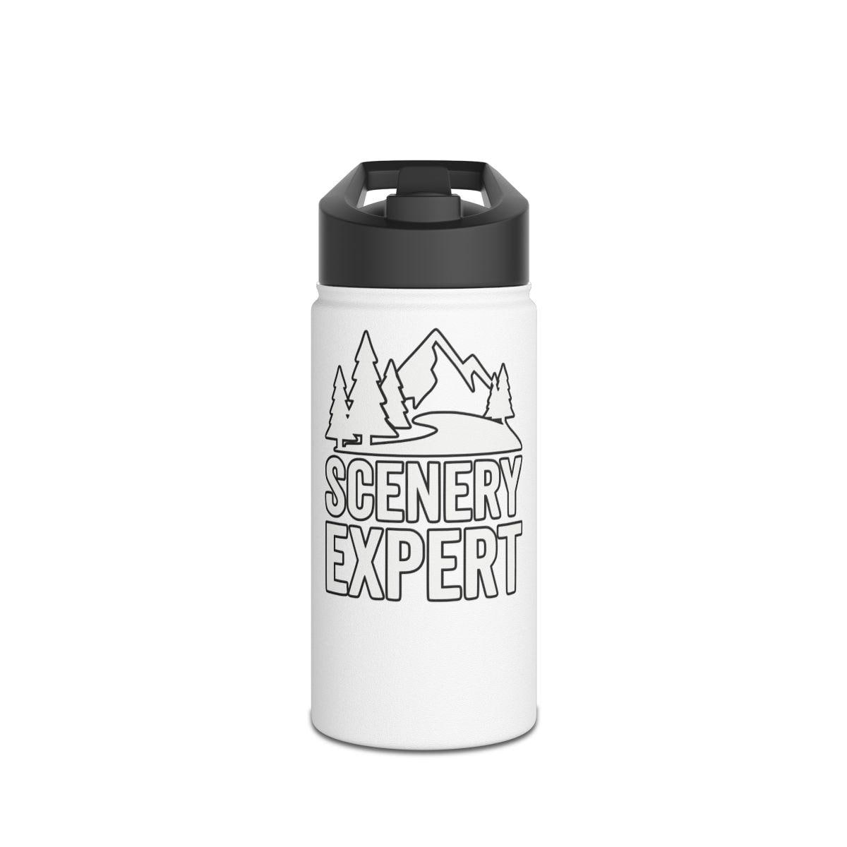 Scenery Expert Water Bottle, Outdoor Enthusiast Gift, Eco Friendly Travel Bottle, Adventure Lover Hydration Flask, Nature Lover Accessory