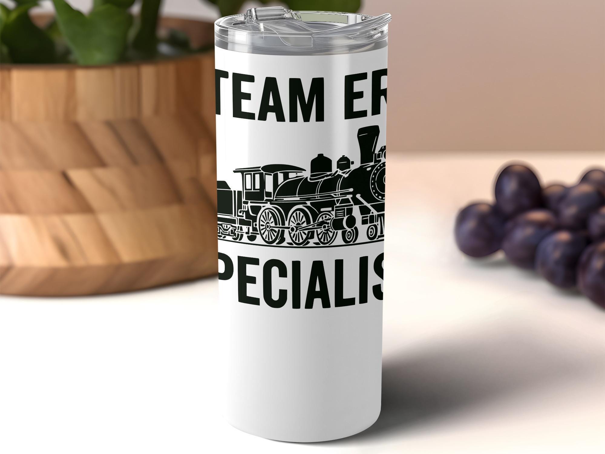 Train Travel Mug, Vintage Train Insulated Tumbler, Railway Theme Coffee Cup, Locomotive Design Travel Flask, Train Enthusiast Gift