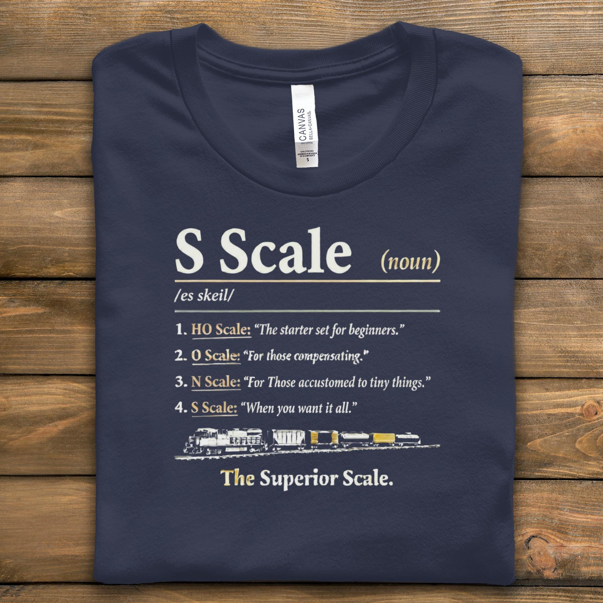 Model Railroad Enthusiast T Shirt, S Scale Definition Tee, Railway Lovers Gift, Funny Train Shirt, Railroad Hobby Apparel