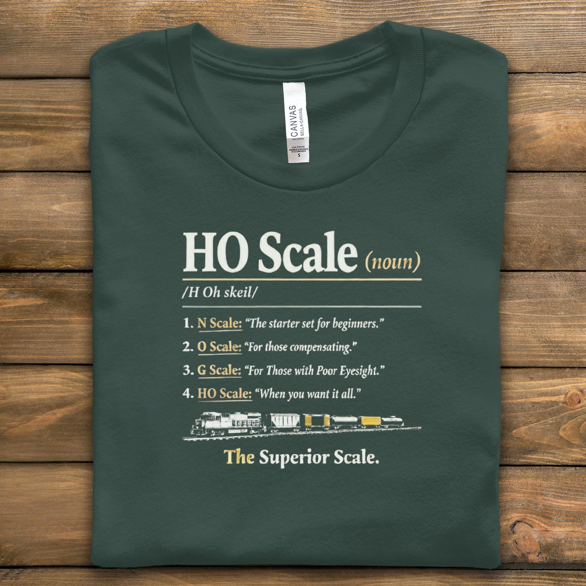 HO Scale Definition T-Shirt, Model Train Enthusiast Gift, Railroad Hobby Tee, Funny Trains Shirt, Railroading Humor Top