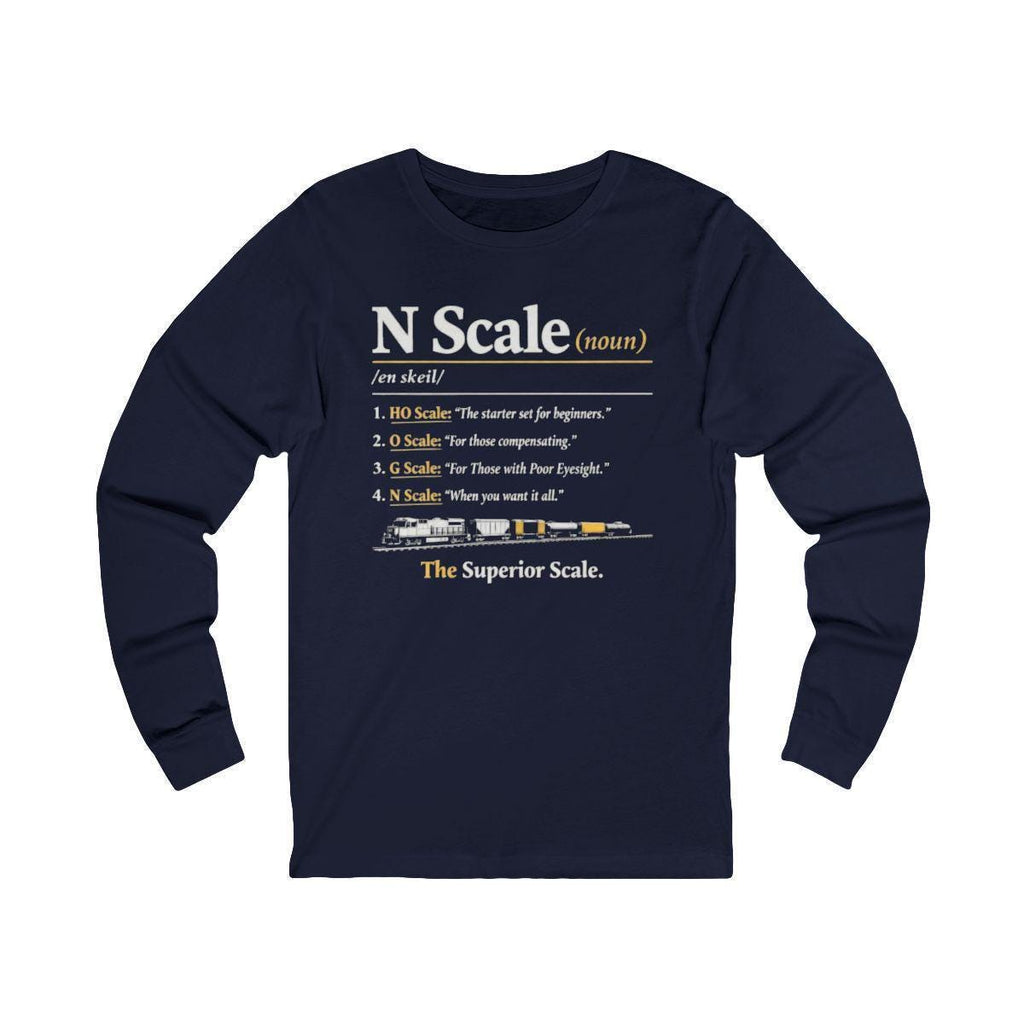Model Train N Scale Long Sleeve Shirt, Funny Railroad Tee, Perfect Gift for Train Enthusiasts, Train Lover Apparel, N Scale Shirt