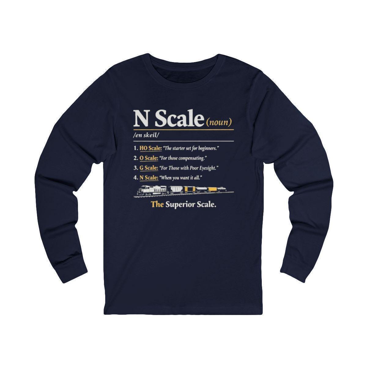 Model Train N Scale Long Sleeve Shirt, Funny Railroad Tee, Perfect Gift for Train Enthusiasts, Train Lover Apparel, N Scale Shirt
