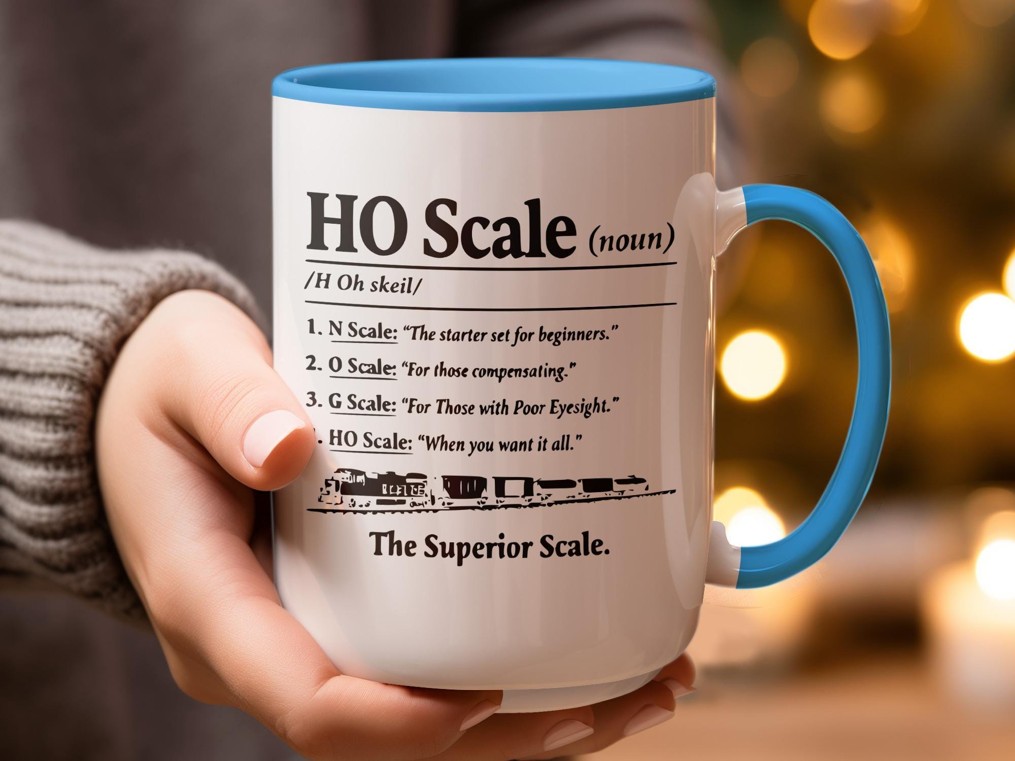 Funny HO Scale Mug, Model Train Enthusiast Gift, Railroader Coffee Cup, HO Scale Definition Mug, Train Lover Gift, Christmas Gift, 11oz