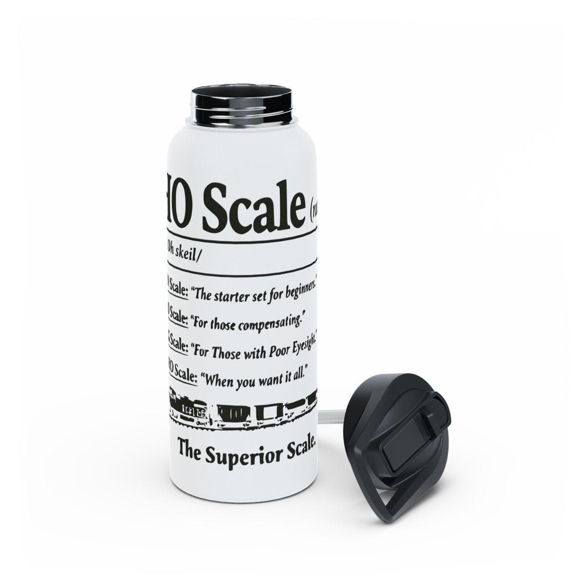 Model Train Themed Water Bottle, Funny Model Railroad Enthusiast Gift, Insulated Flask, Train Hobby Accessory, Unique Train Scale Design