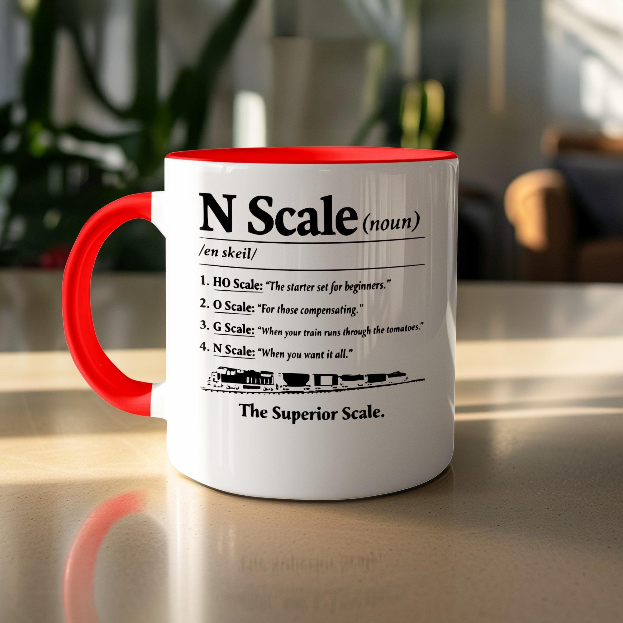 N Scale Definition Coffee Mug, Funny Train Lover Gift, Railroad Enthusiast Cup, Model Train Hobby, Railway Humor Mug