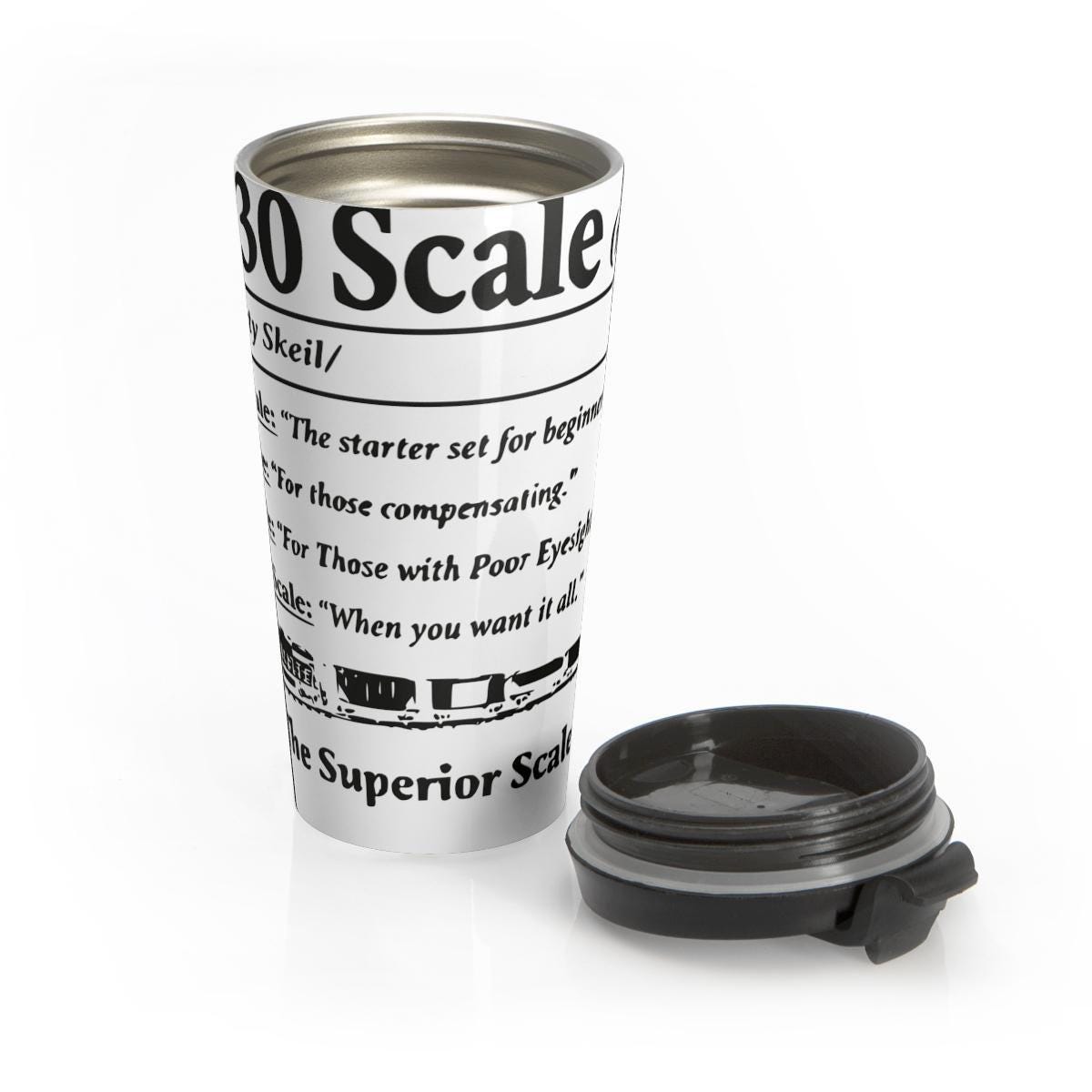 Scale Model Travel Mug, Insulated Coffee Tumbler, Train Enthusiast Gift, Unique Locomotive Design Cup, Leak Proof Lid, Train Lover Gift