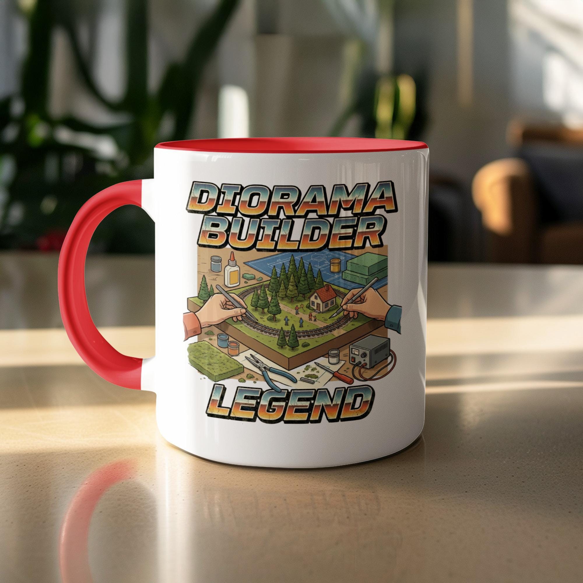 Diorama Builder Legend Coffee Mug, Fun Gift for Hobbyists, Unique Diorama Design, Perfect Gift for Model Makers, Creative Mug for Crafters