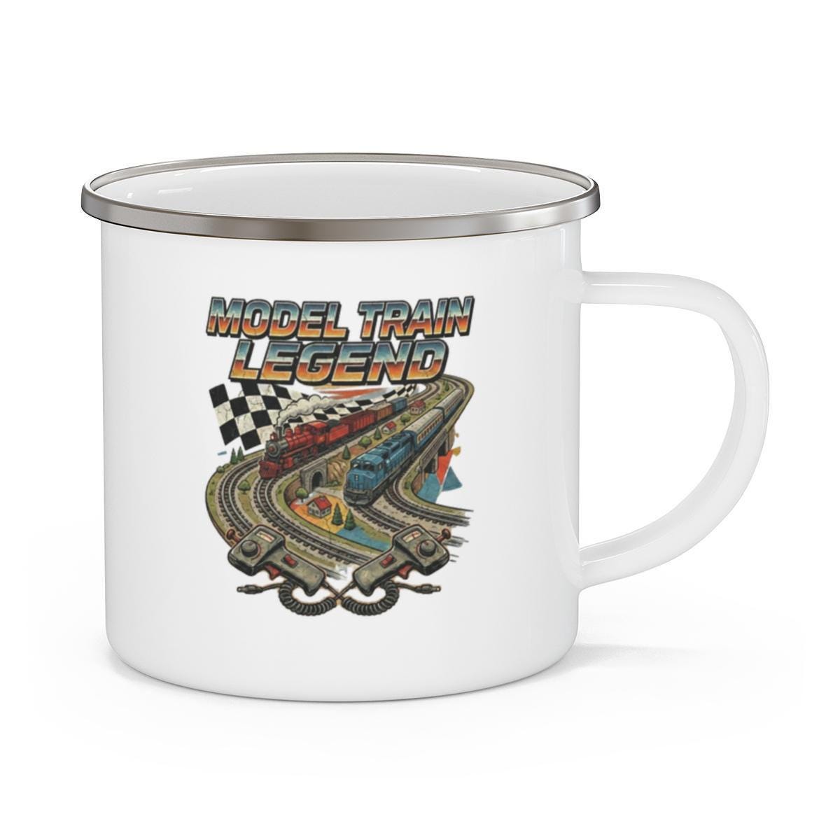 Model Train Legend Cup, Vintage Train Mug, Retro Train Lover Gift, Train Enthusiast Mug, Railroad Fan Collectible, Unique Train Decor