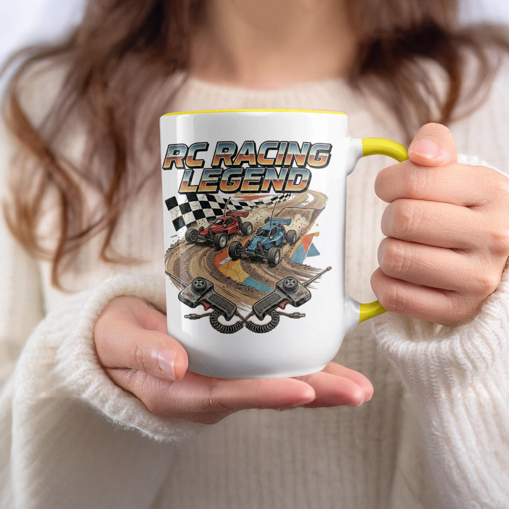 RC Racing Legend Mug, Remote Control Car Enthusiast Gift, Off-Road RC Racer, Hobbyist Collectible Mug, Race Track Design Cup