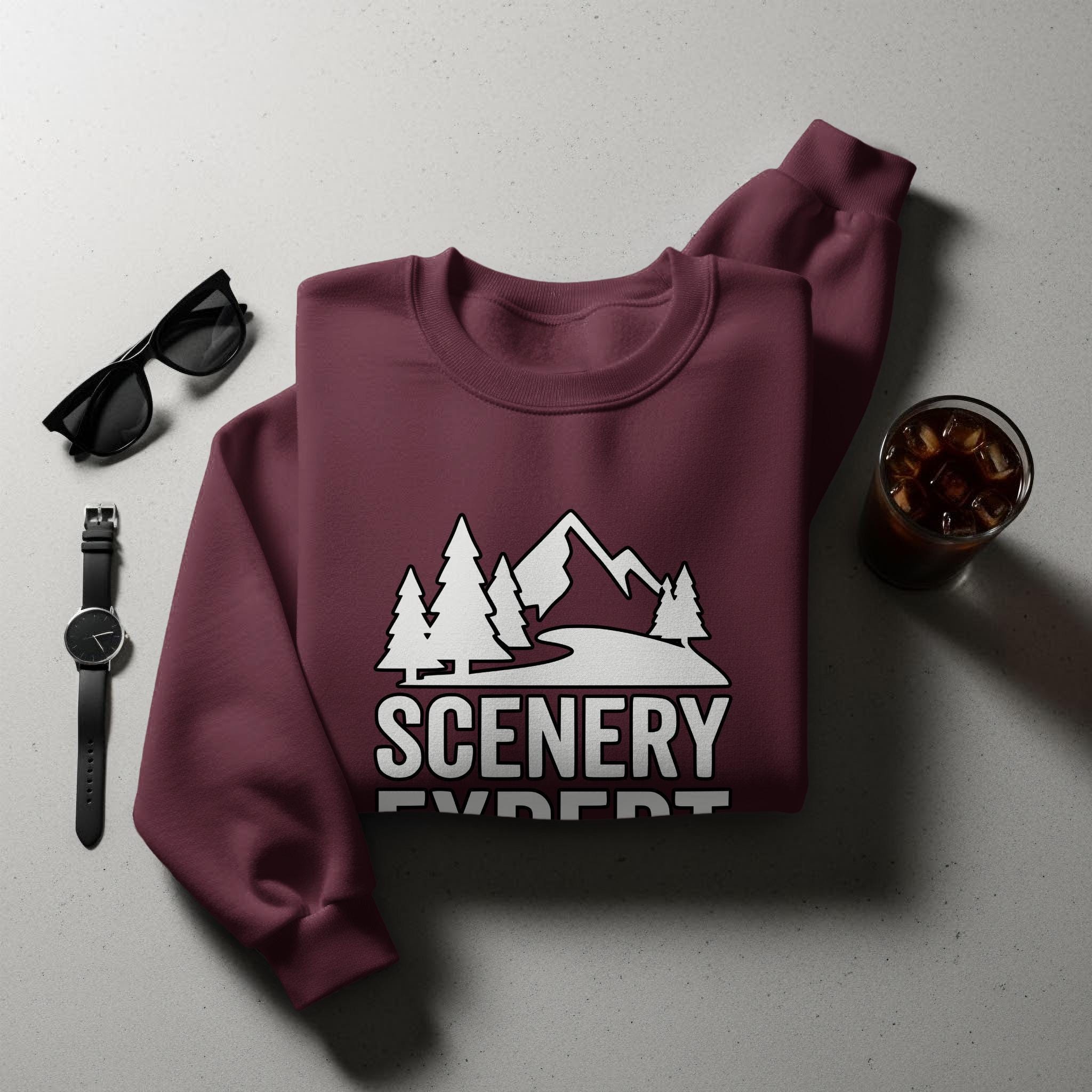 Scenery Expert Sweatshirt, Nature Lover Gift, Outdoorsy Apparel, Hiking Enthusiast Sweater, Mountain Adventure Hoodie, Unisex Casual Top