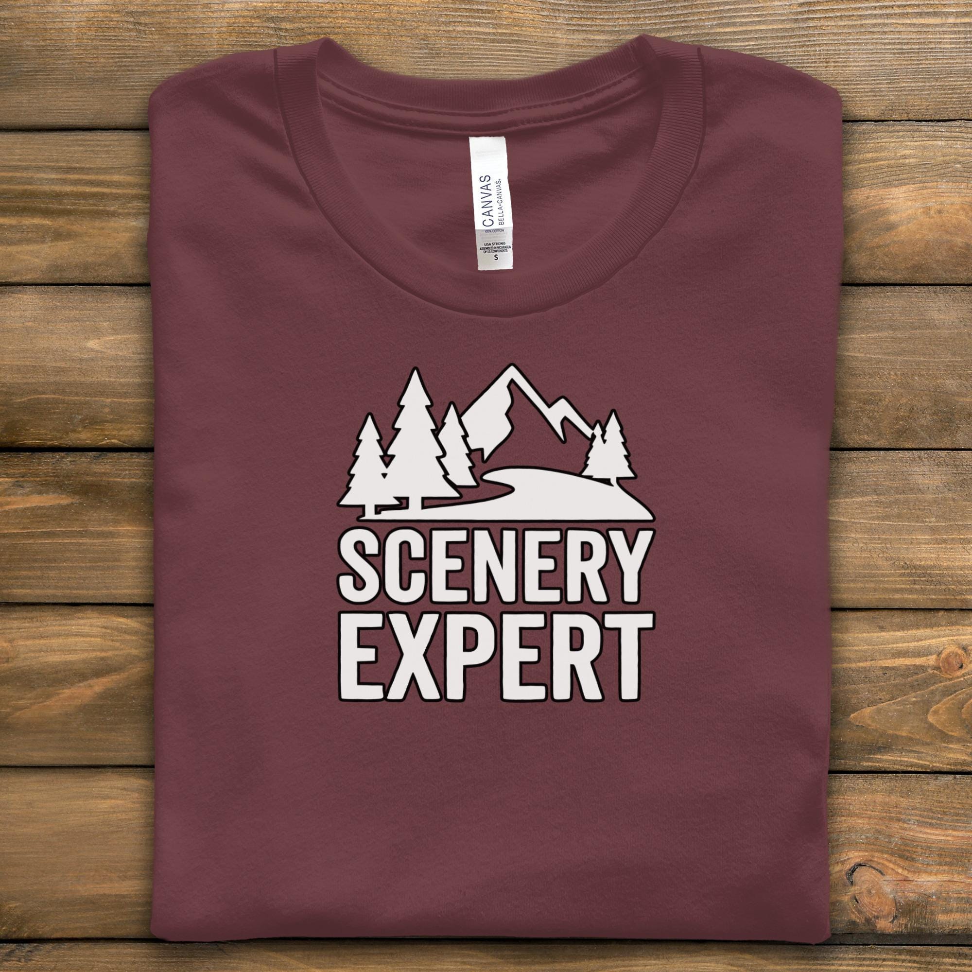 Scenery Expert T-Shirt, Scenic Nature Lover Tee, Outdoor Enthusiast Shirt, Hiking Adventure T-Shirt, Forest Mountain Graphic Tee