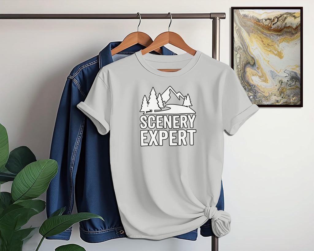 Scenery Expert T Shirt, Outdoor Adventure Graphic Tee, Nature Lover Shirt, Hiking Enthusiast Gift, Mountain Forest Print