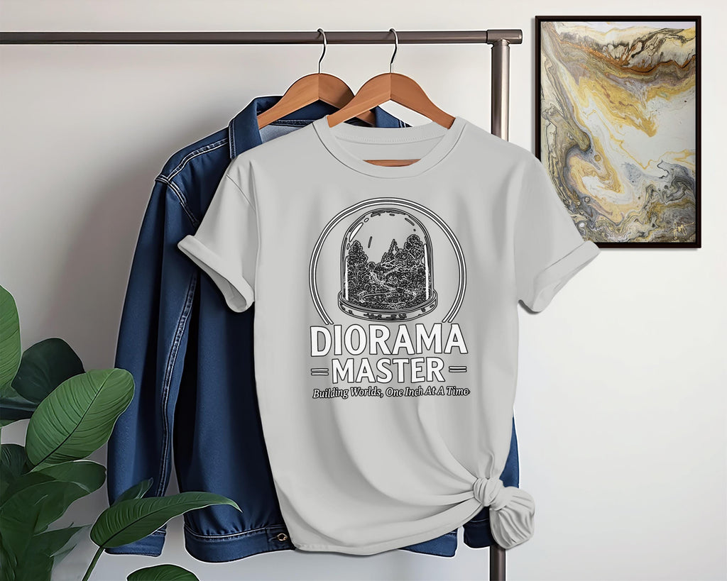 Diorama Master T-Shirt, Building Worlds Tee, Creative Hobby Shirt, Diorama Model Maker Gift, Scale Model Enthusiast Top, Unisex Tee