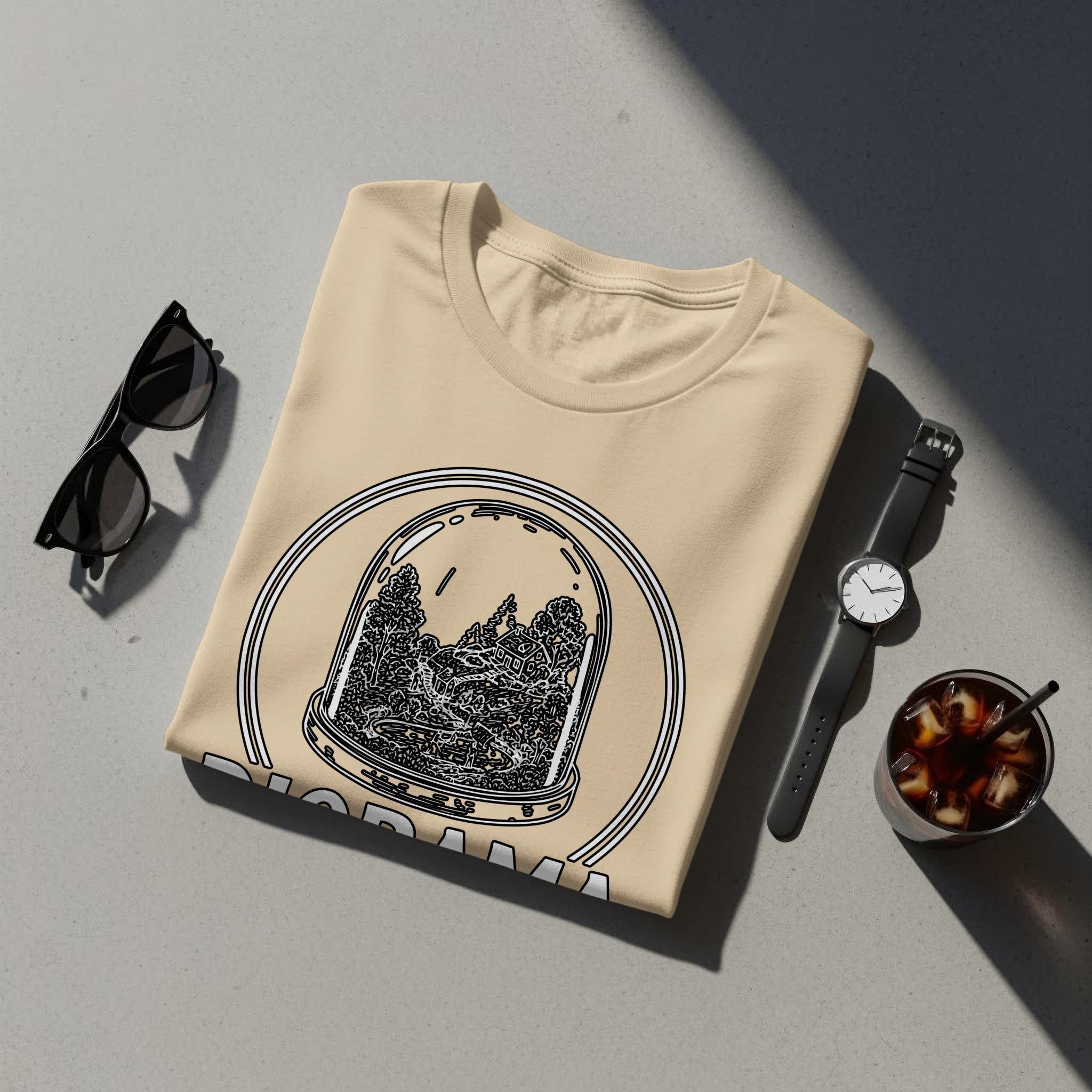 Graphic tee shirt, nature scene t-shirt, adventure shirt, vintage inspired graphic tee, artistic print t-shirt, casual wear tee