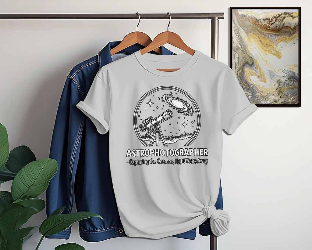 Astrophotographer Shirt, Astronomy Lover Gift, Space Enthusiast Tee, Telescope Graphic T-Shirt, Unique Space Apparel, Cosmos Tee