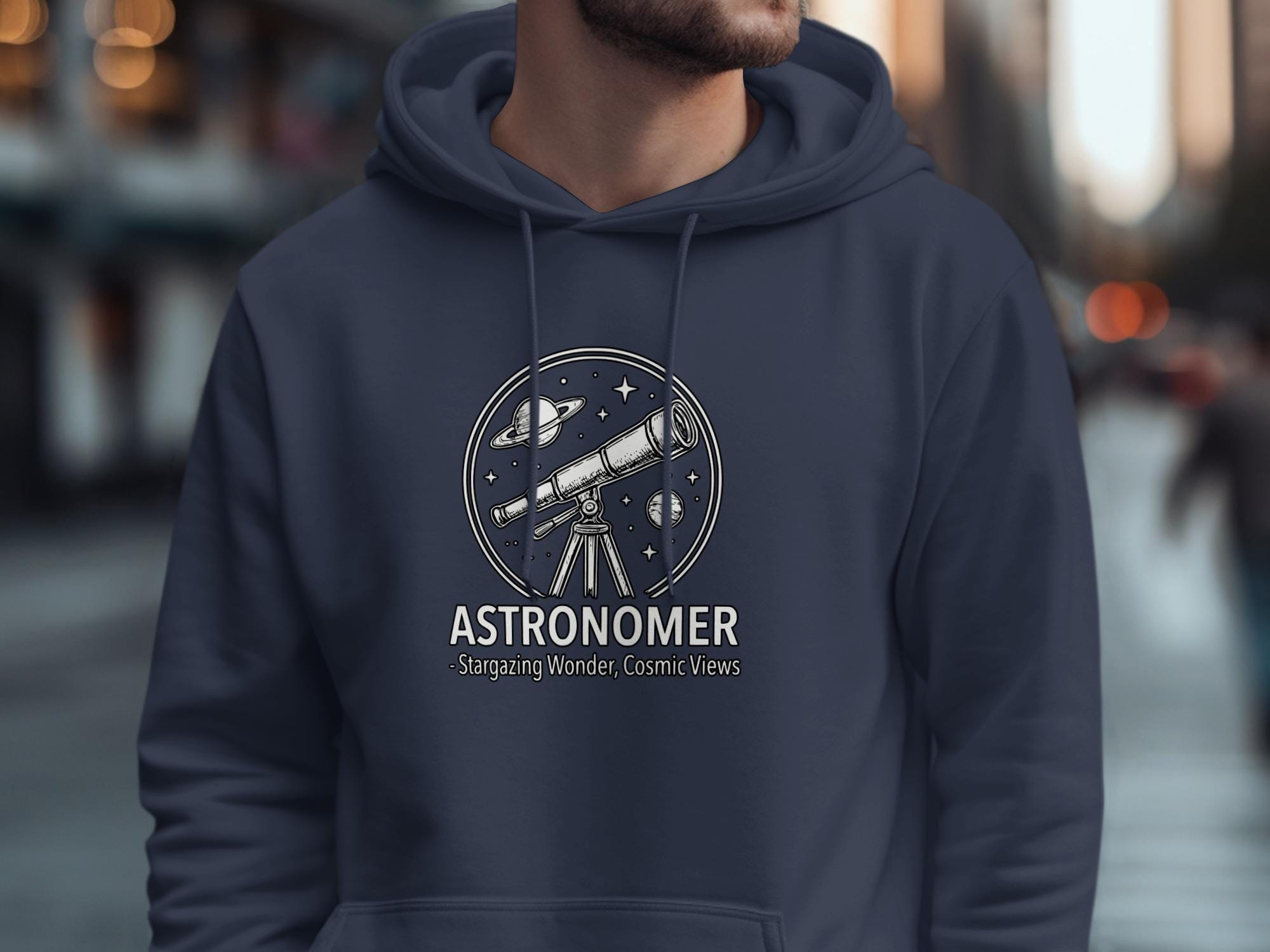 Astronomer Hoodie, Stargazing Wonder, Cosmic Views Telescope Sweatshirt, Gifts for Astronomers, Space Enthusiast Apparel