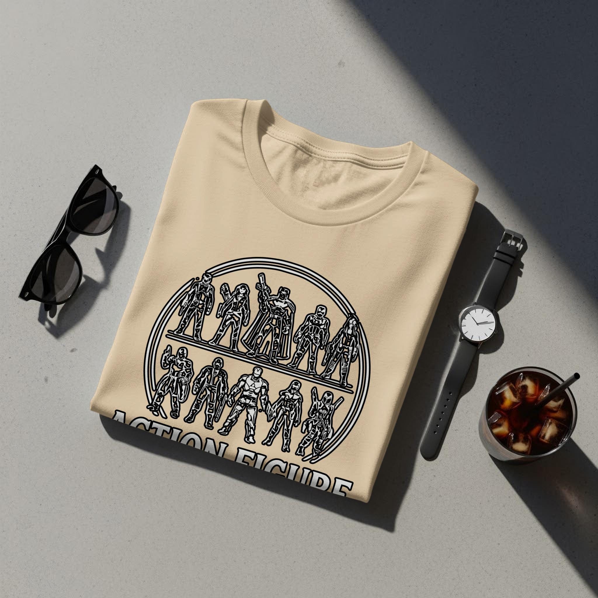 Action Figure Graphic Shirt, Cool Action Hero T Shirt, Geeky Apparel, Vintage Style Tee, Superhero Fan Gift, Unique Graphic Shirt