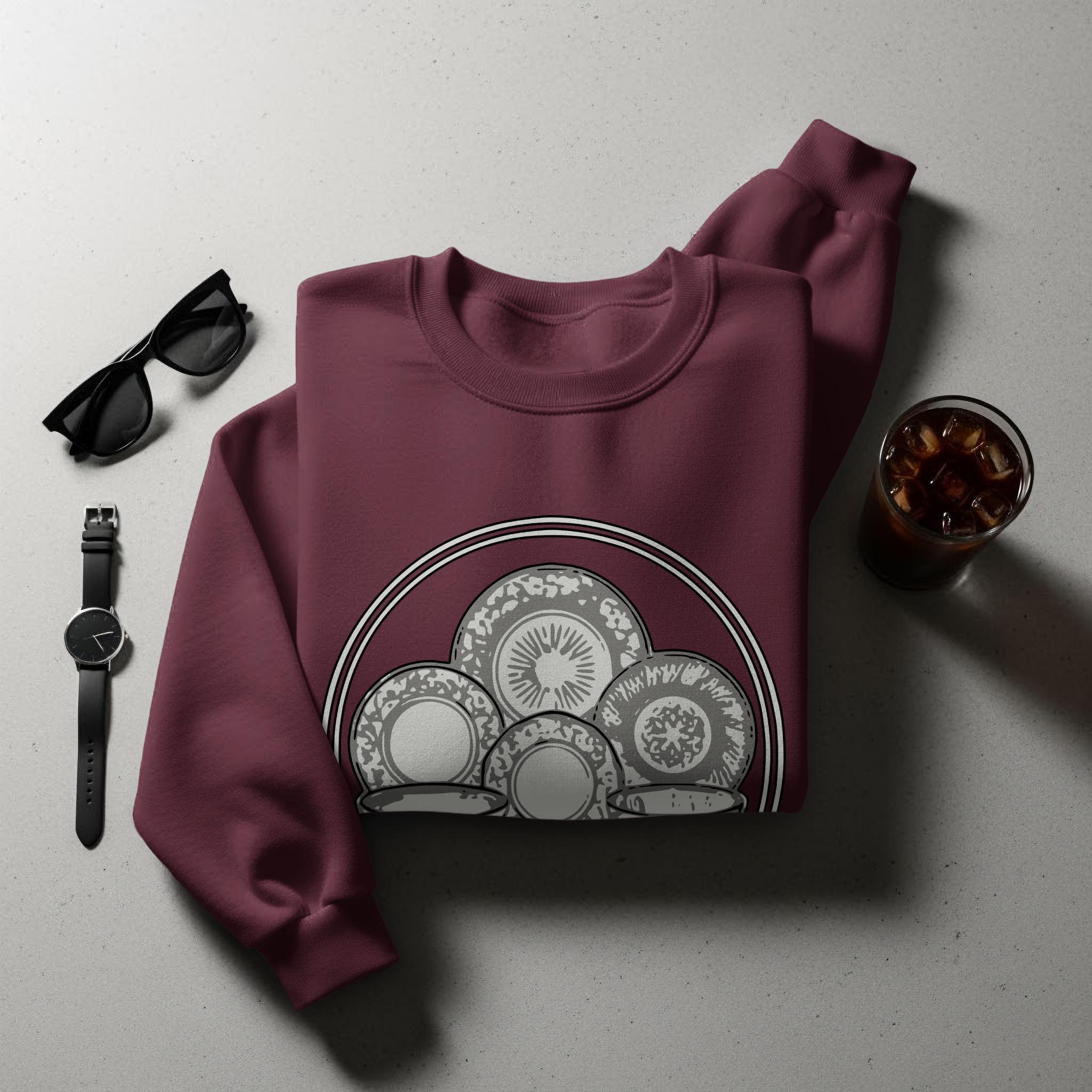 Stylish graphic sweatshirt, unique design sweater, casual comfy pullover, trendy crewneck top, unisex winter clothing, gifts