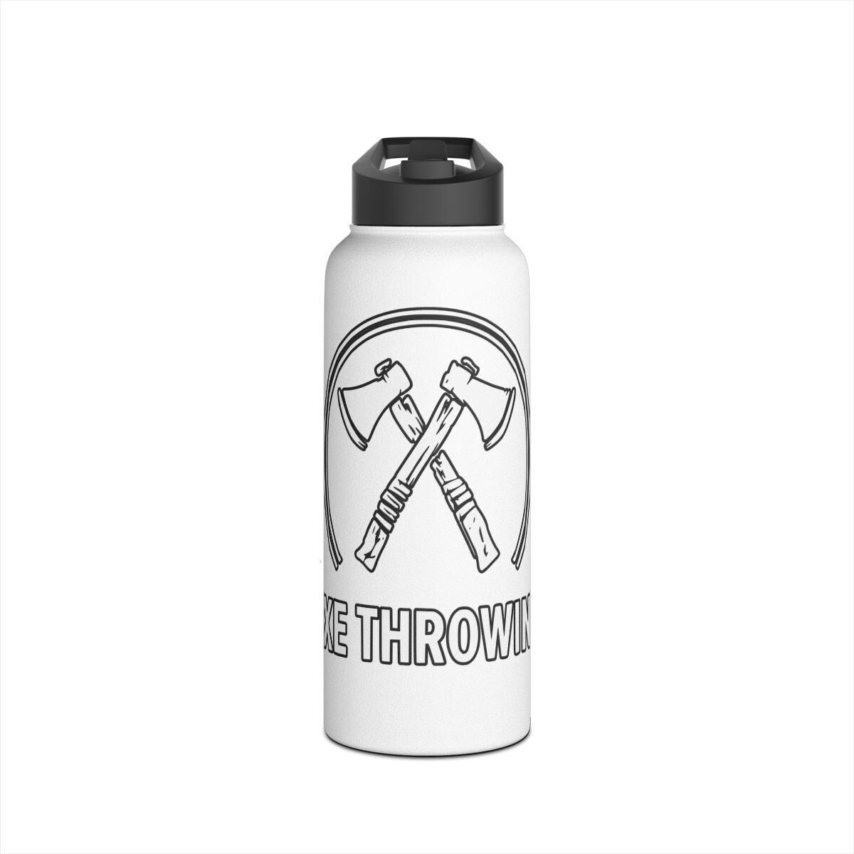 Axe Throwing Water Bottle, Adventure Lover Gift, Outdoor Sports, Double Walled Flask, Unique Sports Bottle, Camping Gear, Men Gift