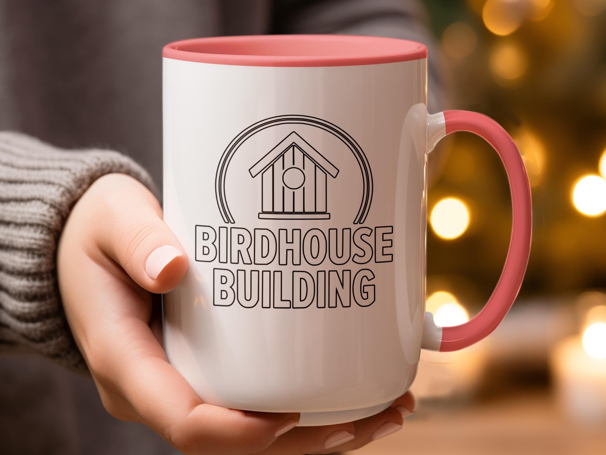 Birdhouse Building Mug, Birdhouse Coffee Cup, Unique Bird Lover Gift, Birdhouse Enthusiast, Fun Hobby Mug, Nature Lover Ceramic Mug