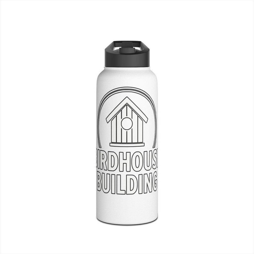 Birdhouse Building Water Bottle, Unique Birdhouse Design, Cute Birdhouse Gift, Fun Birdwatching Accessory, Stay Hydrated Outdoors