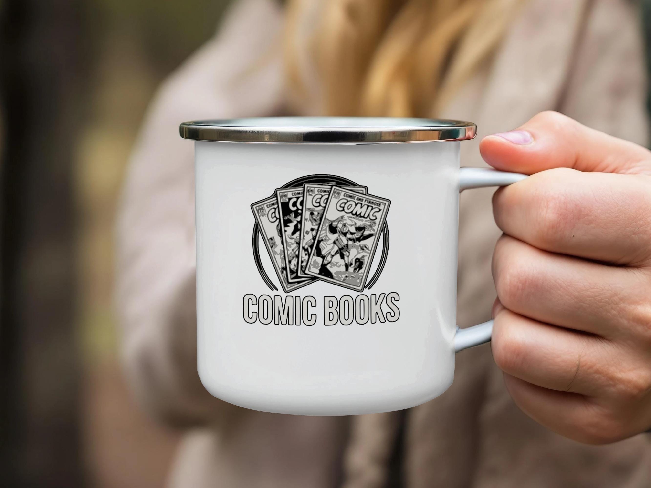 Comic Books Mug, Vintage Comic Book Fan Gift, Retro Comics Coffee Cup, Nerdy Geek Gift Idea, Comic Collector Merchandise