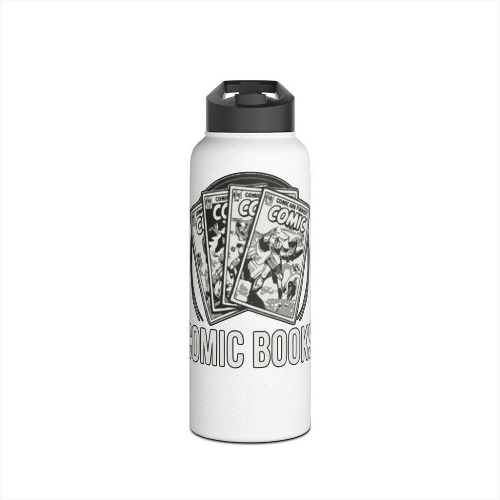 Comic Book Fan Water Bottle, Comic Book Lover Gift, Reusable Water Bottle with Comic Design, Comic Book Merchandise
