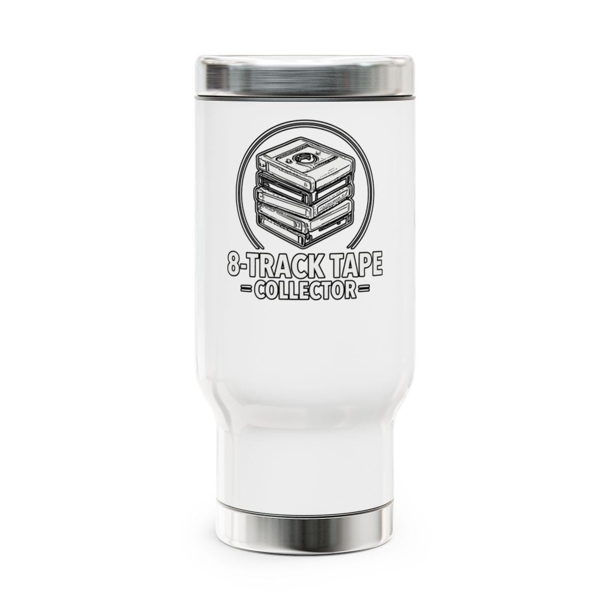 8-Track Tape Collector Travel Mug, Retro Music Lover Gift, Vintage Cassette Enthusiast Tumbler, Classic Music Memorabilia Cup