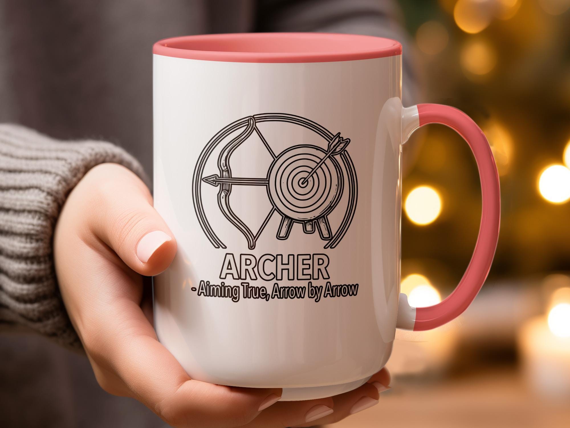 Archer Mug, Aiming True Arrow by Arrow, Archery Gift, Bow Hunting Cup, Target Practice Coffee Mug, Gift for Archers