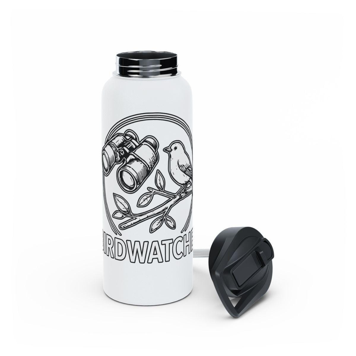 Birdwatching Water Bottle, Bird Watcher Gift, Insulated Travel Flask, Eco Friendly Bottle for Bird Lovers, Unique Birdwatching Gear